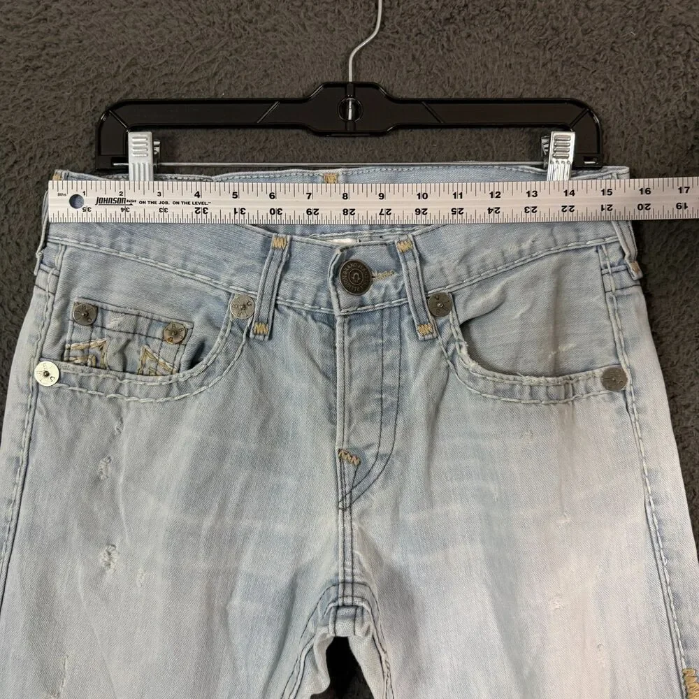 True Religion Jeans Mens 30 (Fits 31x29) Blue Geno Super T Light Wash Denim